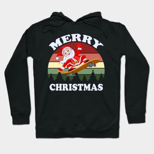 christmas skateboarding santa Hoodie